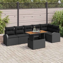 Sonata H Градински Софа Комплект 7 pcs Черно 100 x 55 x 73 см - Градински Дивани и Пейки