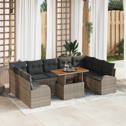Sonata H Градински Софа Комплект 10 pcs Сив 100 x 55 x 73 см - Градински Дивани и Пейки