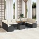 Sonata H Градински Софа Комплект 11 pcs Черно и кремаво 100 x 55 x 73 см
