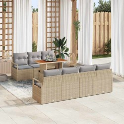 Sonata H Градински Софа Комплект 8 pcs Бежово и сиво 100 x 55 x 73 см - Градински Дивани и Пейки