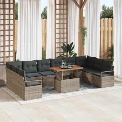 Sonata H Градински Софа Комплект 11 pcs Сив и кафяв 100 x 55 x 73 см - Градински Дивани и Пейки