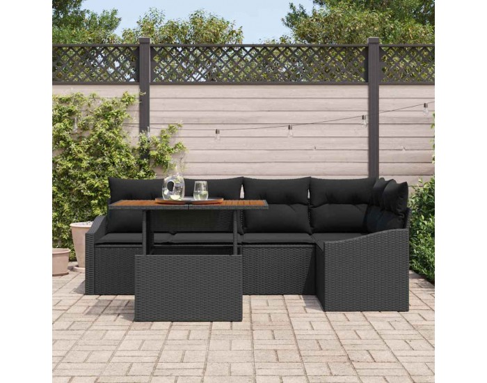 Sonata H Комплект за хранене в градината Черен и кафяв 100 x 55 x 73 см