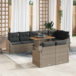 Sonata H Градински Софа Комплект 9 pcs Сив и кафяв 100 x 55 x 73 см - Градински Дивани и Пейки