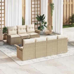 Sonata H Градински Софа Комплект 8 pcs Бежов и кремав 55 x 55 x 37 см - Градински Дивани и Пейки