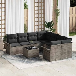 Sonata H Градински Софа Комплект с възглавница 9 pcs Сив 55 x 55 x 37 см - Градински Дивани и Пейки