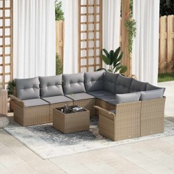 Sonata H Градински Софа Комплект 9 pcs Бежово и сиво 55 x 55 x 37 см - Градински Дивани и Пейки
