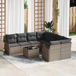 Sonata H Градински Софа Комплект с възглавница 9 pcs Сив 55 x 55 x 37 см - Градински Дивани и Пейки