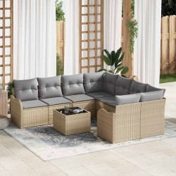 Sonata H Градински Софа Комплект 9 pcs Бежово и сиво 55 x 55 x 37 см - Градински Дивани и Пейки