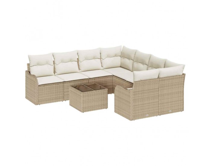 Sonata H Градински Софа Комплект 9 pcs Бежов и кремав 55 x 55 x 37 см