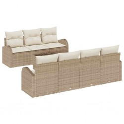 Sonata H Градински Софа Комплект 8 pcs Бежов и кремав 55 x 55 x 37 см - Градински Дивани и Пейки