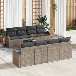 Sonata H Градински Софа Комплект с възглавница 9 pcs Сив 55 x 55 x 37 см - Градински Дивани и Пейки