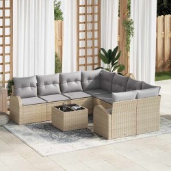 Sonata H Градински Софа Комплект 9 pcs Бежово и сиво 55 x 55 x 37 см - Градински Дивани и Пейки