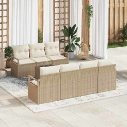 Sonata H Градински Софа Комплект 8 pcs Бежов и кремав 55 x 55 x 37 см - Градински Дивани и Пейки