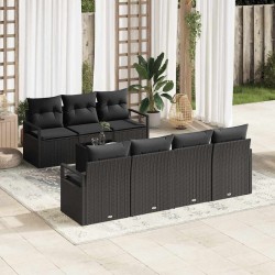Sonata H Градински Софа Комплект 8 pcs Черно 55 x 55 x 37 см - Градински Дивани и Пейки