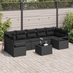 Sonata H Градински Софа Комплект 8 pcs Черно 55 x 55 x 37 см - Градински Дивани и Пейки