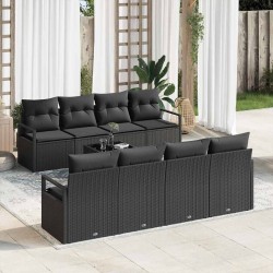 Sonata H Градински Софа Комплект 9 pcs Черно 55 x 55 x 37 см - Градински Дивани и Пейки