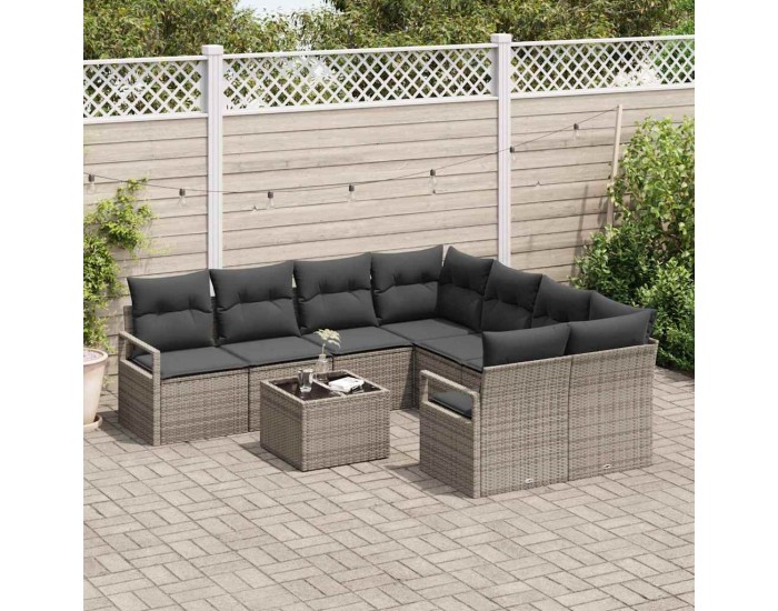 Sonata H Градински Софа Комплект с възглавница 9 pcs Сив 55 x 55 x 37 см