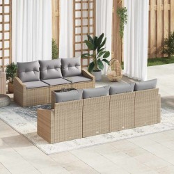 Sonata H Градински Софа Комплект 8 pcs Бежово и сиво 55 x 55 x 37 см - Градински Дивани и Пейки