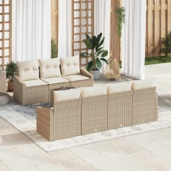 Sonata H Градински Софа Комплект 8 pcs Бежов и кремав 55 x 55 x 37 см - Градински Дивани и Пейки