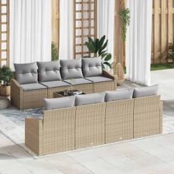 Sonata H Градински Софа Комплект 7 pcs Бежово и сиво 55 x 55 x 37 см - Градински Дивани и Пейки