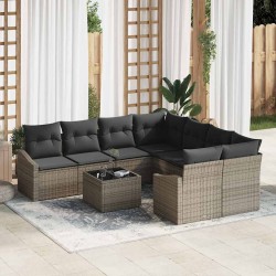 Sonata H Градински Софа Комплект с възглавница 9 pcs Сив 55 x 55 x 37 см - Градински Дивани и Пейки