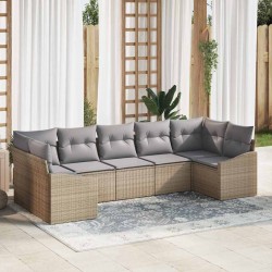 Sonata H Комплект за хранене в градината 7 pcs Бежов и Светло Сив - Градински Дивани и Пейки