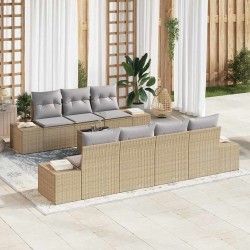Sonata H Градински Софа Комплект 8 pcs Бежово и сиво 55 x 55 x 37 см - Градина