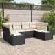 Sonata H Градински Софа Комплект 6 pcs Черно и кремаво 234 x 154 x 85 см