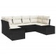 Sonata H Градински Софа Комплект 6 pcs Черно и кремаво 234 x 154 x 85 см