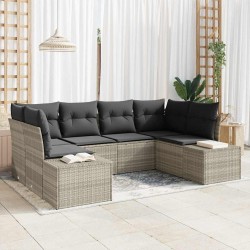Sonata H Градински Софа Комплект 6 pcs Светлосиво 234 x 154 x 85 см - Градински Дивани и Пейки