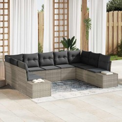 Sonata H Градински Софа Комплект 9 pcs Светлосиво 289 x 209 x 85 см - Градински Дивани и Пейки