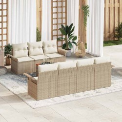 Sonata H Градински Софа Комплект 8 pcs Бежов и кремав 55 x 55 x 37 см - Градински Дивани и Пейки
