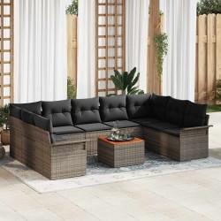 Sonata H Градински Софа Комплект 10 pcs Сив 55 x 55 x 37 см - Градински Дивани и Пейки