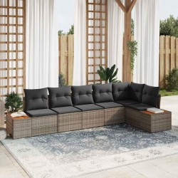 Sonata H Градински Софа Комплект 6 pcs Сив 319 x 154 x 85 см Полиратан - Градински Дивани и Пейки