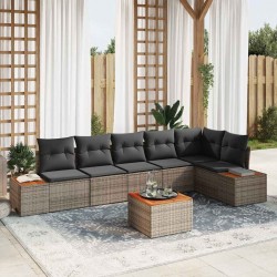 Sonata H Градински Софа Комплект 7 pcs Сив 319 x 154 x 85 см Полиратан - Градински Дивани и Пейки