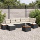 Sonata H Градински Софа Комплект 8 pcs Черно и кремаво 319 x 154 x 85 см