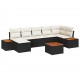 Sonata H Градински Софа Комплект 8 pcs Черно и кремаво 319 x 154 x 85 см