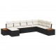 Sonata H Градински Софа Комплект 8 pcs Черно и кремаво 319 x 209 x 85 см