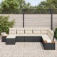 Sonata H Градински Софа Комплект 8 pcs Черно и кремаво 319 x 209 x 85 см