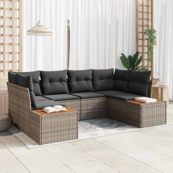 Sonata H Градински Софа Комплект 6 pcs Сив 234 x 154 x 85 см Полиратан - Градински Дивани и Пейки