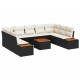 Sonata H Градински Софа Комплект 6 pcs Черно и кремаво 289 x 209 x 85 см