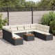 Sonata H Градински Софа Комплект 6 pcs Черно и кремаво 289 x 209 x 85 см