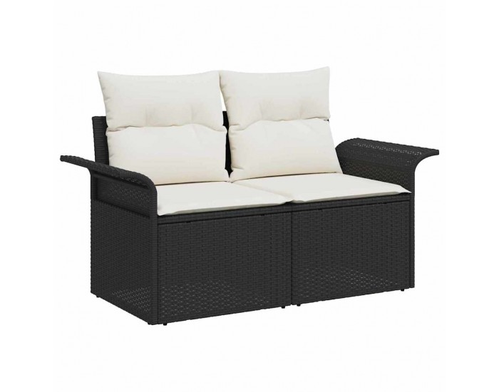 Sonata H Градински Софа Комплект с възглавница 8 pcs Черно Полиратан