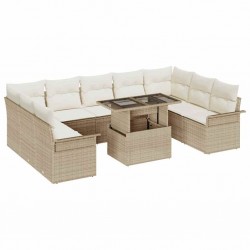 Sonata H Градински Софа Комплект 10 pcs Бежово 100 x 55 x 73 см - Градински Дивани и Пейки