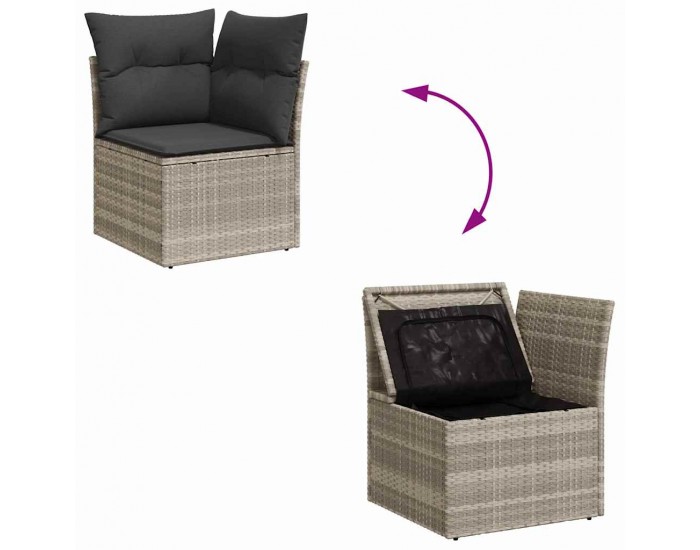 Sonata H Градински Софа Комплект 10 pcs Светлосиво 100 x 55 x 73 см
