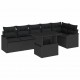 Sonata H Градински Софа Комплект 7 pcs Черно 100 x 55 x 73 см Полиратан