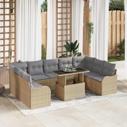 Sonata H Градински Софа Комплект 10 pcs Бежово 100 x 55 x 73 см - Градински Дивани и Пейки