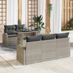 Sonata H Градински Софа Комплект 6 pcs Светлосиво 100 x 55 x 73 см - Градински Дивани и Пейки