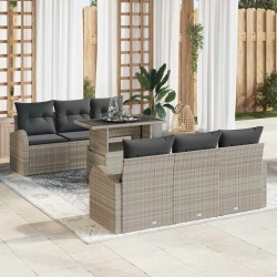 Sonata H Градински Софа Комплект 7 pcs Светлосиво 100 x 55 x 73 см - Градински Дивани и Пейки