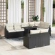 Sonata H Градински Софа Комплект 9 pcs Черен и кремав 100 x 55 x 73 см